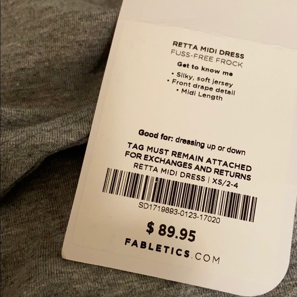 NWT FABLETICS Reatta Super Soft 40” Midi Leisure Dress | Size XS / 2-4 - Picture 4 of 5